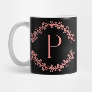 Pink Monogram Letter P Mug